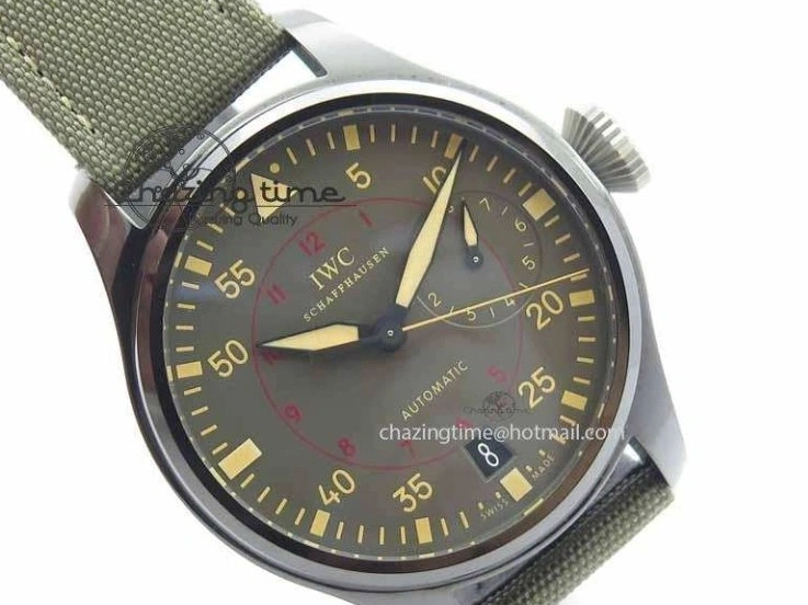 MIROTIME 0313 Big Pilot Real PR 48mm IW501902 Real Ceramic ZF 1:1 Best Edition On Green Nylon Strap A51111 V Durable 7249